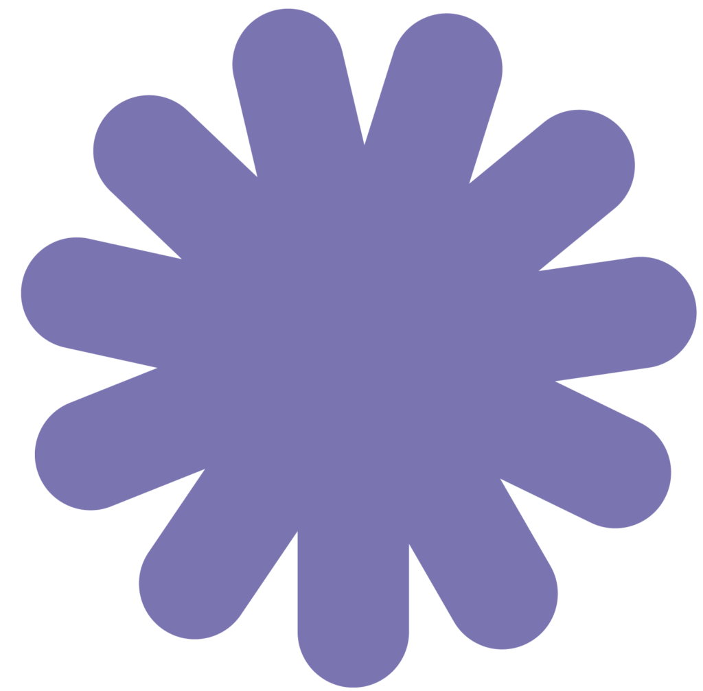 Étoile 10 branches du logo Les Éclatantes violet
