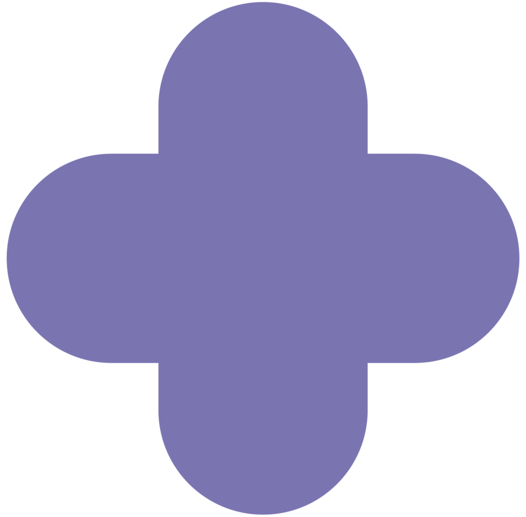 Étoile du logo à quatre branches Les Éclatantes violet